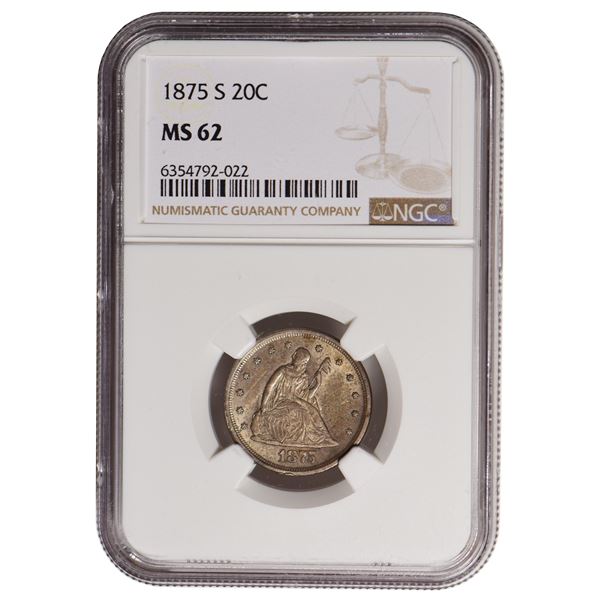 1875-S Twenty Cents NGC MS62