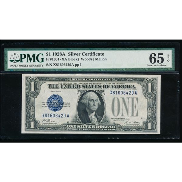 1928A $1 Silver Certificate PMG 65EPQ