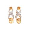 Image 1 : Plated 18KT Yellow Gold 2.66cts Citrine and Diamond Earrings