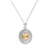 Image 1 : Plated Rhodium 1.08cts Citrine and Diamond Necklace