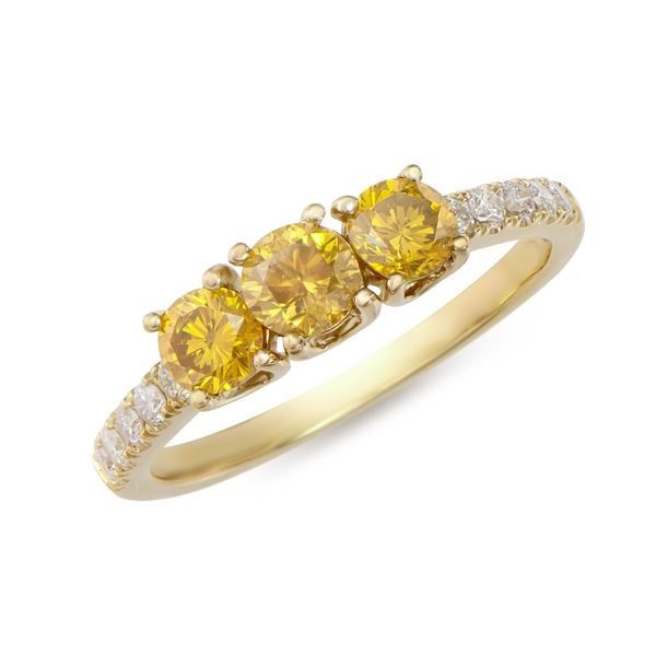 14KT Yellow Gold 1.28ctw Yellow Diamond Ring