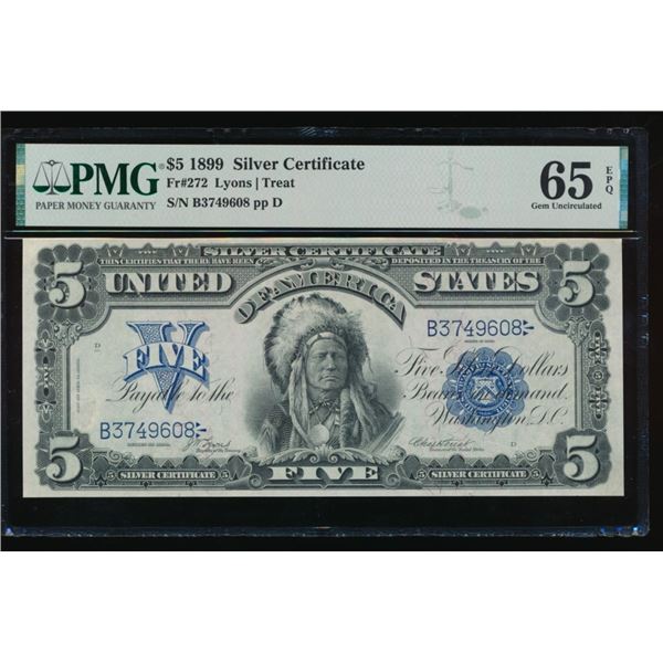 1899 $5 Chief Silver Certificate PMG 65EPQ