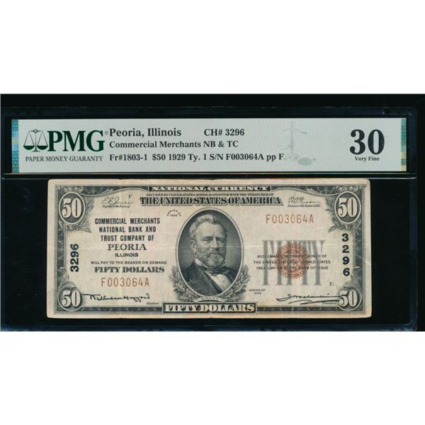 1929 $50 Peoria IL National PMG 30