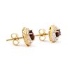 Image 2 : Plated 18KT Yellow Gold 1.02cts Garnet and Diamond Earrings