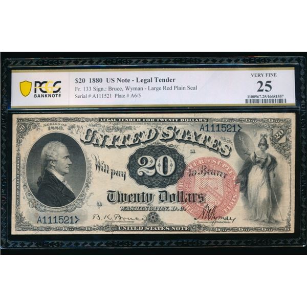 1880 $20 Legal Tender Note PCGS 25