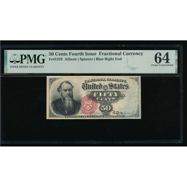 50 Cent Fourth Issue Fractional PMG 64