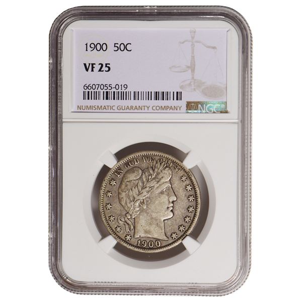 1900 Barber Half Dollar NGC VF25