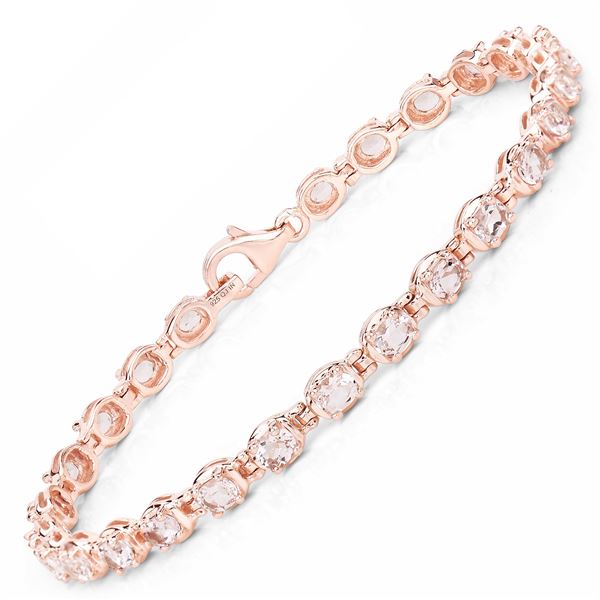 Plated 14KT Rose Gold 3.90ctw Morganite Bracelet