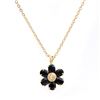 Image 1 : Plated 18KT Yellow Gold 2.52ctw Black Sapphire and Diamond Pendant with Chain