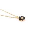 Image 2 : Plated 18KT Yellow Gold 2.52ctw Black Sapphire and Diamond Pendant with Chain