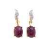 Image 1 : Plated 18KT Yellow Gold 4.02ctw Ruby and Diamond Earrings