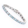 Image 1 : Plated Rhodium 13.50ctw Blue Topaz Bracelet