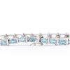 Image 2 : Plated Rhodium 13.50ctw Blue Topaz Bracelet