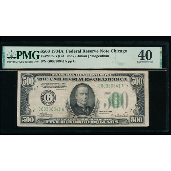 1934A $500 Chicago FRN PMG 40