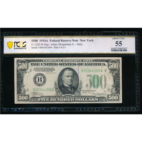 1934A $500 New York FRN PCGS 55