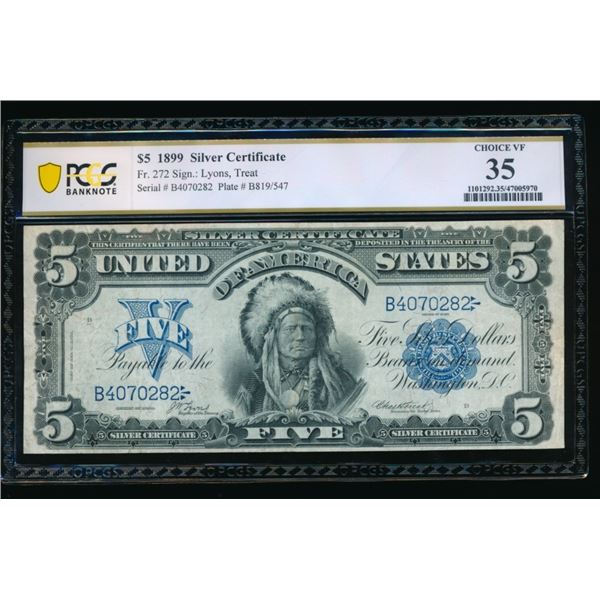 1899 $5 Chief Silver Certificate PCGS 35
