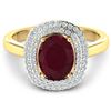 Image 1 : 14KT Yellow Gold 2.30ct Ruby and Diamond Ring