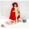 Image 1 : 1911 GERMAN DOLL WITH RED RIDING COSTUME