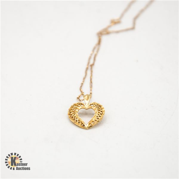 10K GOLD ITALIAN HEART NECKLACE