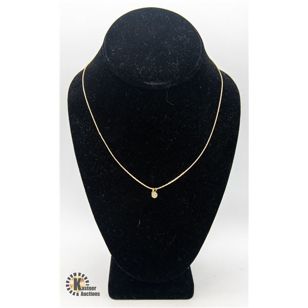 GOLD TONE NECKLACE WITH CLEAR CENTRE STONE