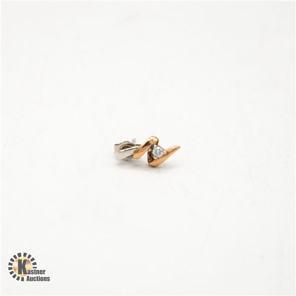 10K DIAMOND AND GOLD EARRING SINGLE (ONE)