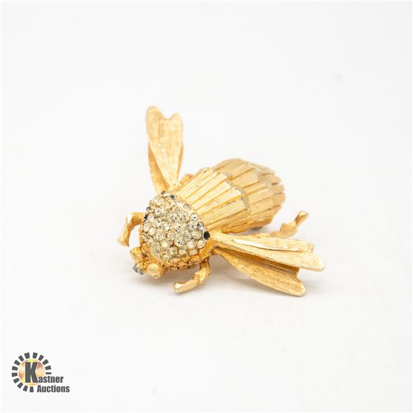 VINTAGE GOLD TONE BUMBLE BEE BROOCH