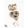 Image 1 : 1960S OWL PENDANT WITH PURPLE STONES