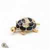 Image 1 : VINTAGE GOLD TONE ENAMEL TURTLE BROOCH AS IS