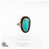 Image 1 : ARIST MADE SILVER AND TURQUOISE RING