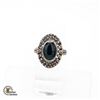 Image 1 : VINTAGE 925 SILVER RING WITH BLACK CENTRE STONE