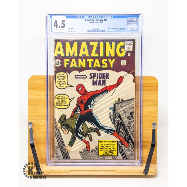 1962 AMAZING FANTASY 15 1ST SPIDER-MAN PSA 4.5