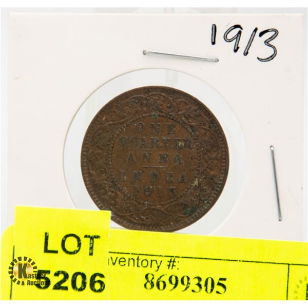 1913 INDIA KING GEORGE PENNY