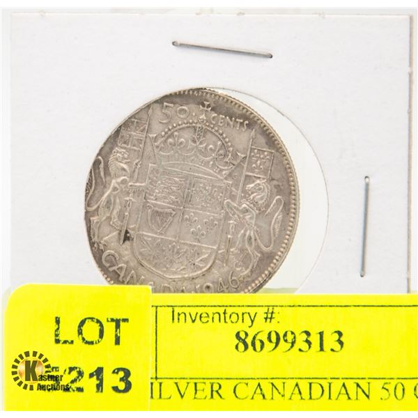 1946 SILVER CANADIAN 50 CENT COIN