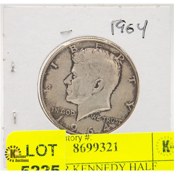 1964 SILVER KENNEDY HALF DOLLAR COIN