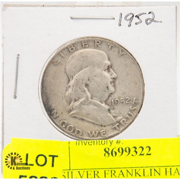 1952 SILVER FRANKLIN HALF DOLLAR COIN