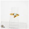 Image 1 : 10K GOLD RING WITH WHITE FIRE OPAL CENTRE STONE