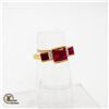 Image 1 : 10K GOLD RING WITH DIAMONDS AND RUBIES