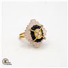 Image 1 : ANTIQUE 10K GOLD RING WITH DIAMOND CLUSTER