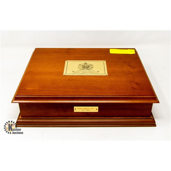 GOLDEN JUBILEE WOODEN COIN CASE