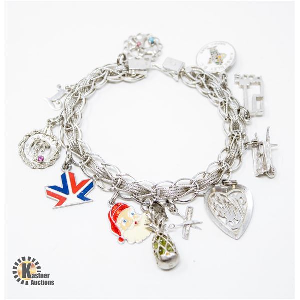 925 SILVER CHARM BRACELET FULL OF