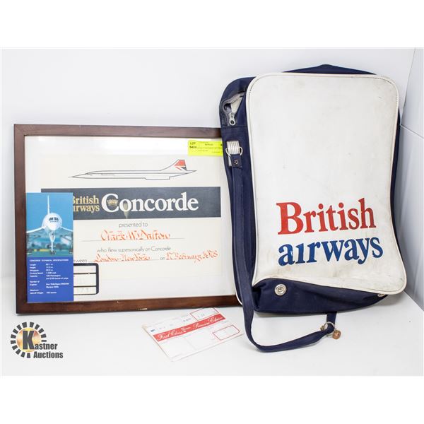 ORIGINAL CONCORDE JET TICKET BAG AND MORE