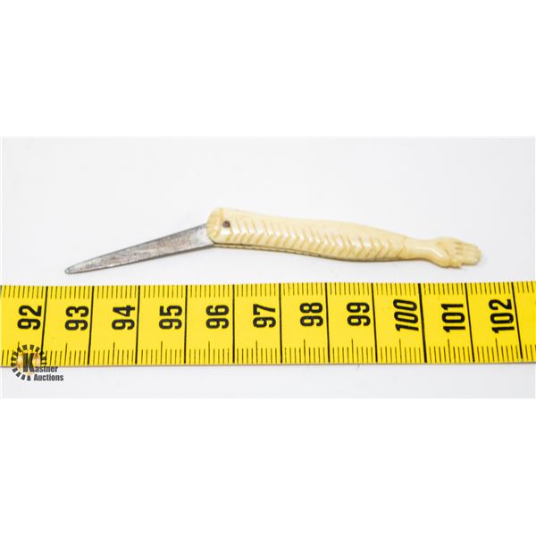 1800S CARVED ARM STYLE POCKET KNIFE