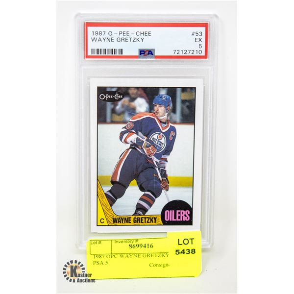 1987 OPC WAYNE GRETZKY CARD PSA 5