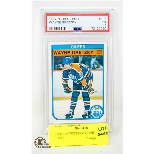 1982 OPC WAYNE GRETZKY CARD PSA 6