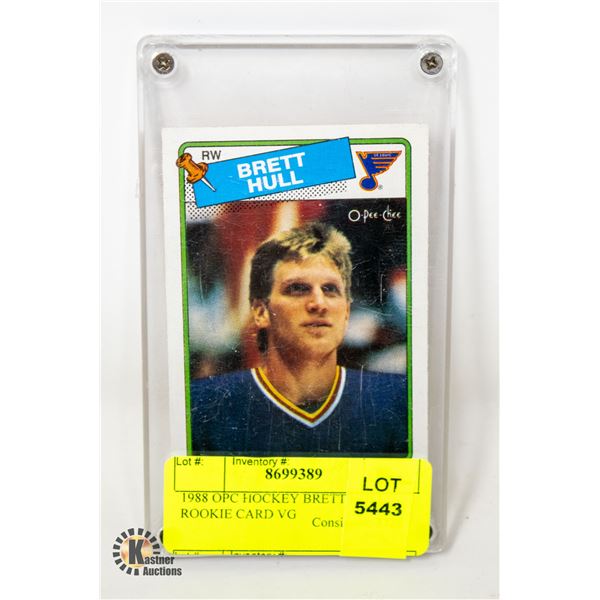 1988 OPC HOCKEY BRETT HULL ROOKIE CARD