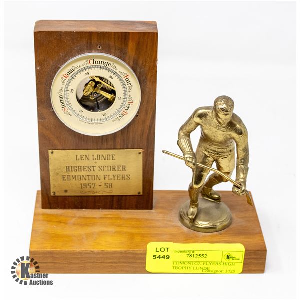 1957-58 EDMONTON FLYERS HIGH SCORE TROPHY LUNDE