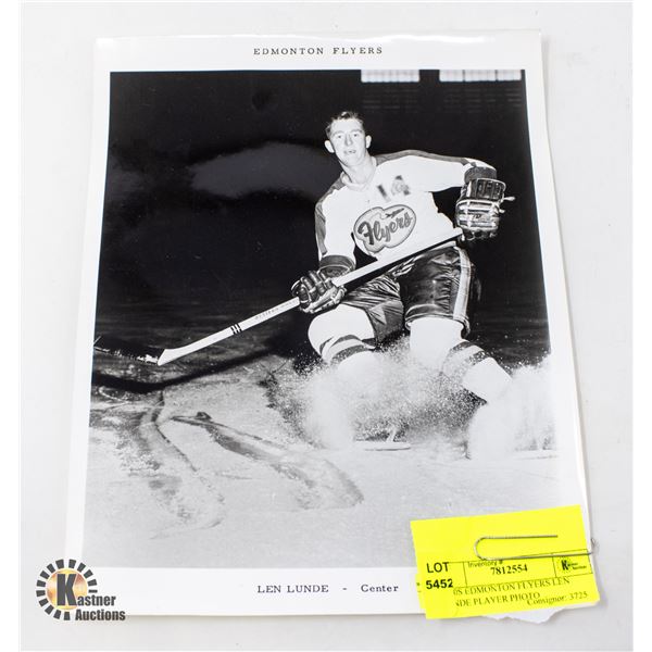 1950S EDMONTON FLYERS LEN LUNDE PLAYER PHOTO