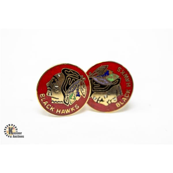 LEN LUNDE 1963 CHICAGO BLACKHAWKS CUFFLINKS