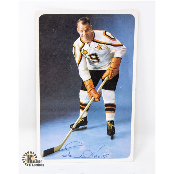 GORDIE HOWE AUTOGRAPHED PROMO EATONS HOCKEY CARD