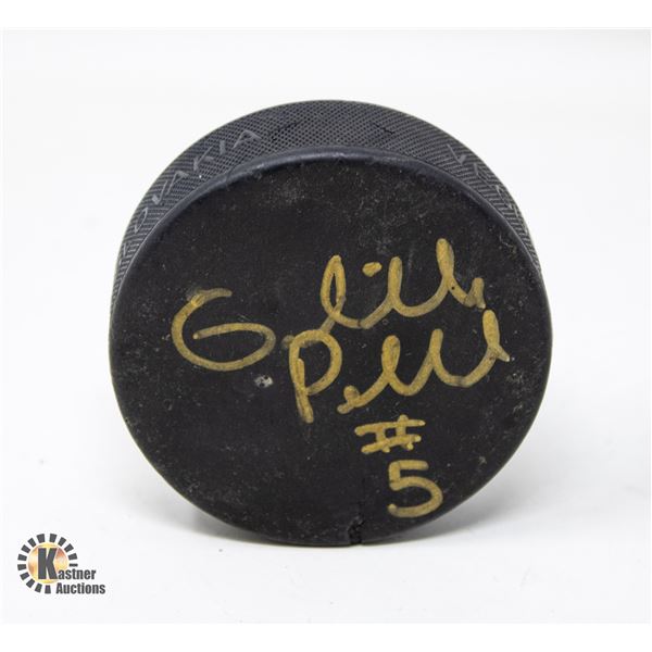 GAME USED AUTOGRAPHED PUCKED GOLD MEDAL WIN